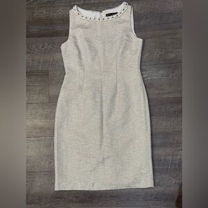 Preston & York Womens Cream gold Strapless Dress Size 8